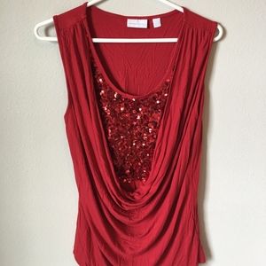 New York & Company red sequins dress tank